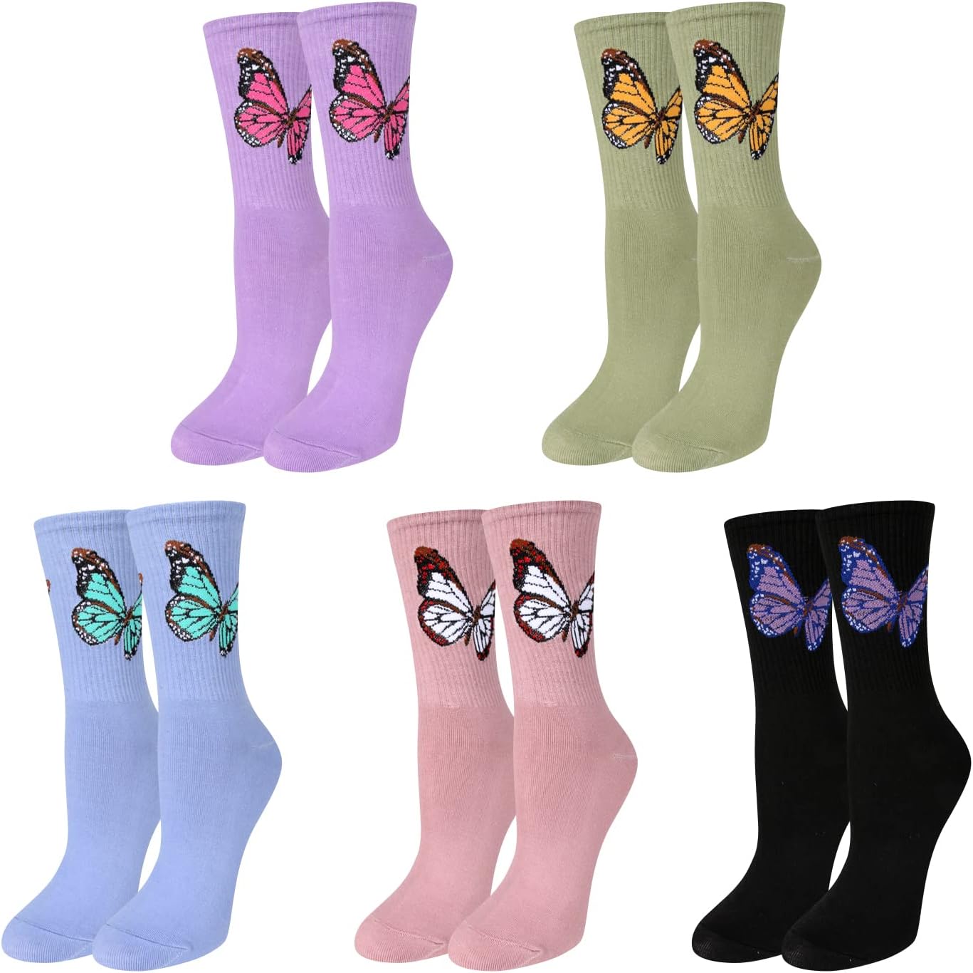 Benefeet Sox Womens Novelty Funny Crew Socks Girls Cute Animal Colorful Floral Patterned Silly Funky Casual Cotton Socks