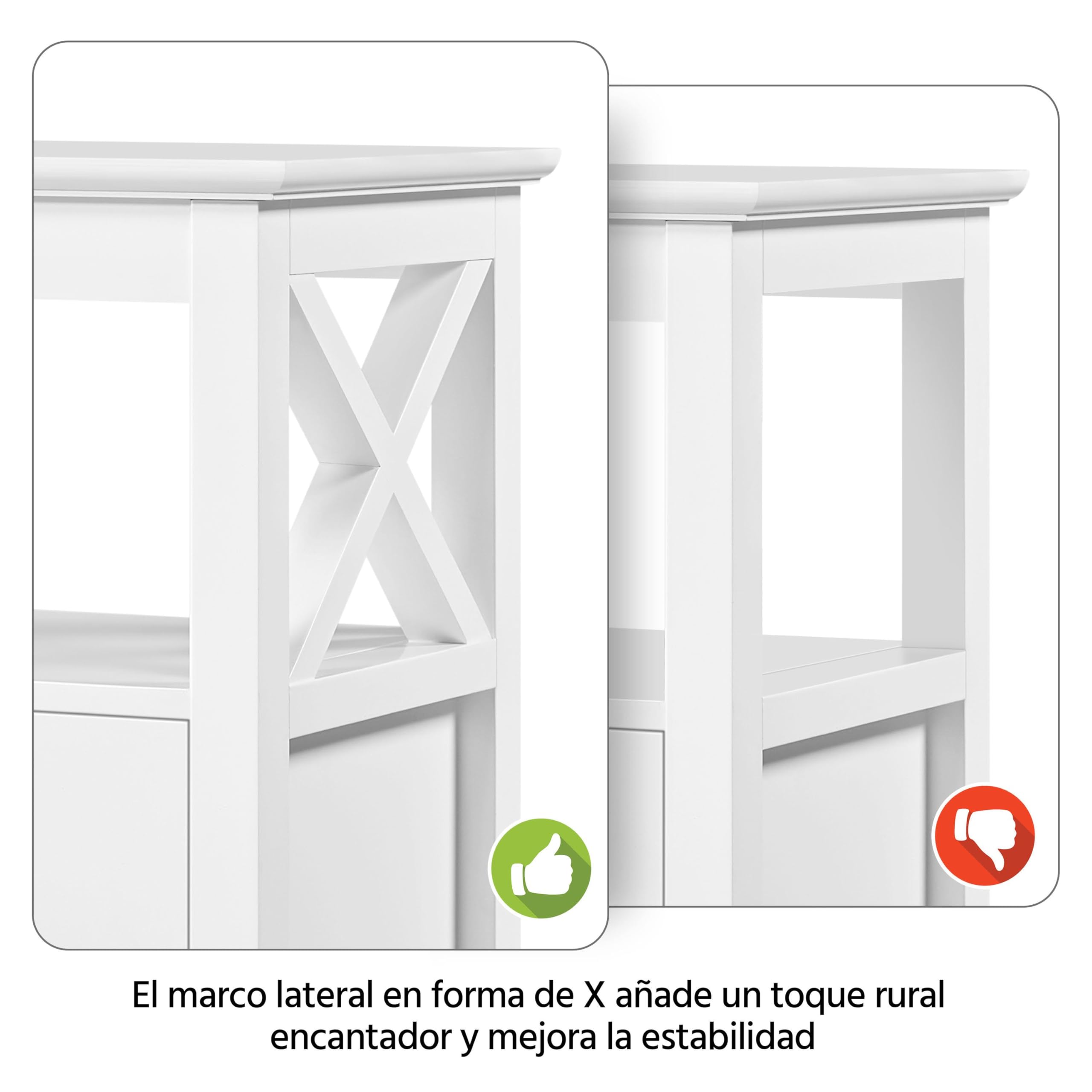 Yaheetech Mesilla de Noche con 2 Cajones Mesa Auxiliar Lateral Moderno Blanco Madera MDF 40×30×60cm