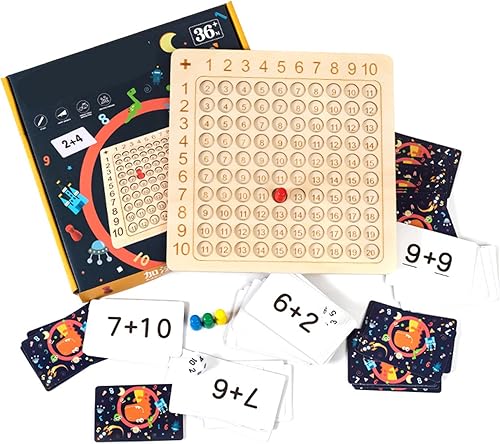 Miniatura 3 de Juego de mesa Montessori de multiplicación y adición 2 en 1, accesorios educativos de matemáticas de madera para la educación temprana, juguetes