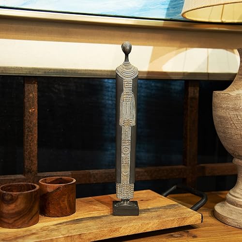 Miniatura 7 de Guichifun Figura coleccionable de estatua africana, figura tradicional tribal para decoración del hogar, estatua de arte africano abstracto,