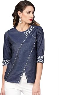 Yash Gallery Women's Denim Regular Fit Straight Top Price In India