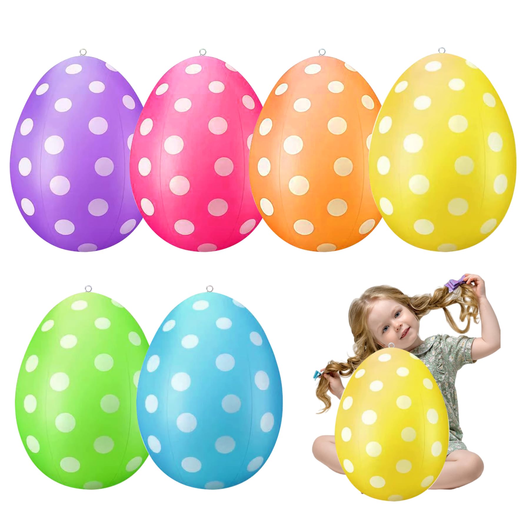 6pcs Ostern Schlauchboote im Freien Dekorationen, aufblasbare Ostereier