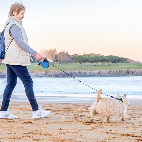 Miniatura 7 de SCENEREAL Correa retráctil para perros pequeños, medianos y grandes de hasta 110 libras, cinta de nailon sin enredos de 26 pies y 360 con cuerda de