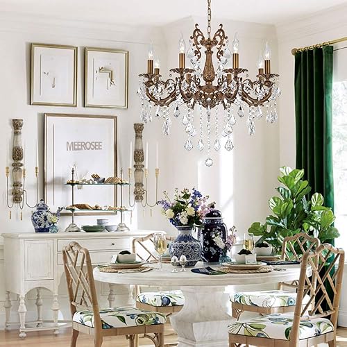 Miniatura 8 de Candelabros de cristal contemporáneos Iluminación de isla 10 luces vela rectangular colgante de techo para comedor, sala de estar, cocina, isla de