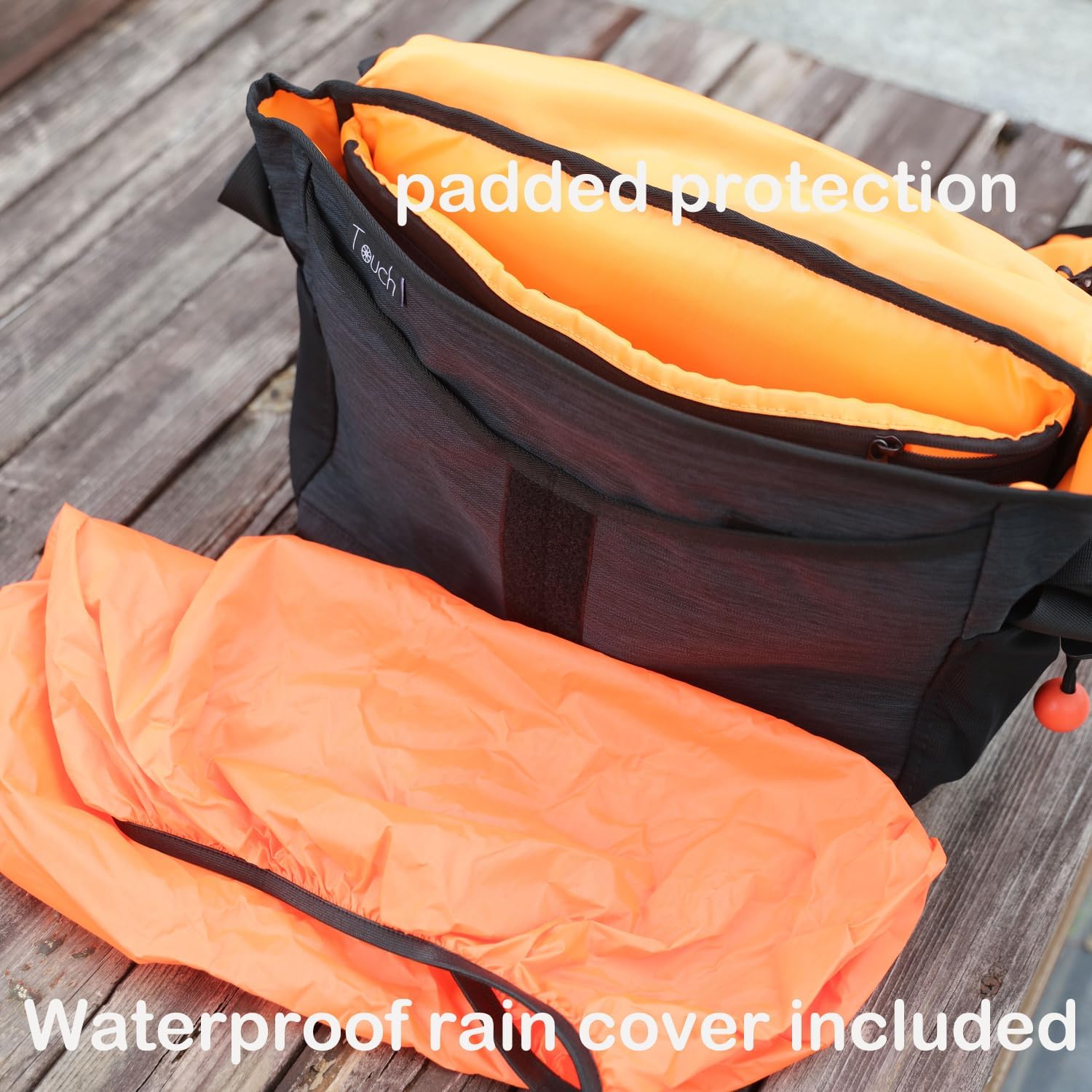 Brompton Bike Front Bag, Bike Frame Bag with Carrier Rack & Raincover for Brompton Folding Bike (Black)