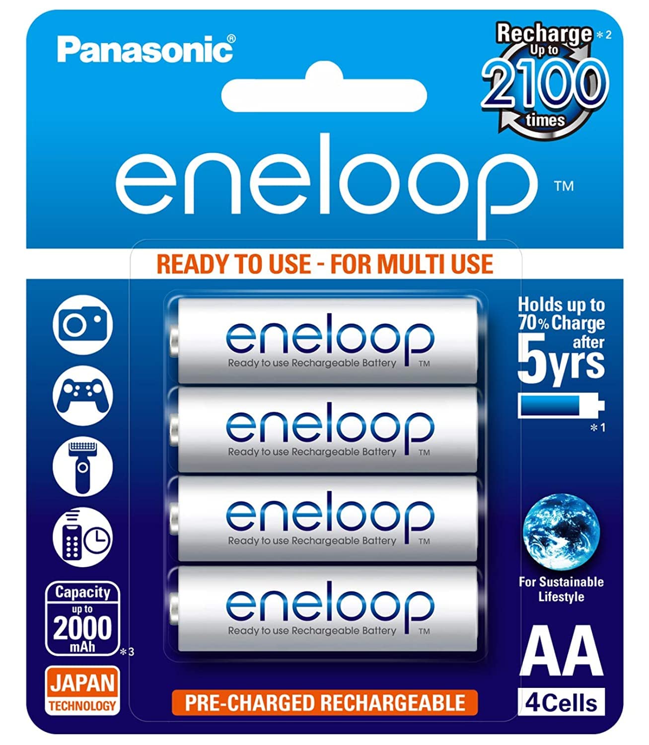 Eneloop Rechargeable Batteries AAx4
