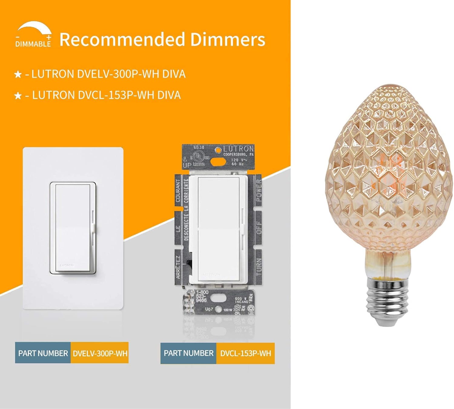 KLED LED Decorative Vintage Edison Bulb, Dimmable, G30 G95 4W (40W Equivalent), LED Filament Bulb, 350 Lumen, 2700K (Warm White), Medium Base E26, Strawberry Bulb, Pack of 3 (Pack of 3)