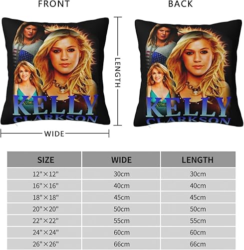 Miniatura 3 de Kelly Music Clarkson - Fundas de almohada cuadradas suaves y acogedoras para sofá, sala de estar, dormitorio, sofá auto, 12 x 12 pulgadas