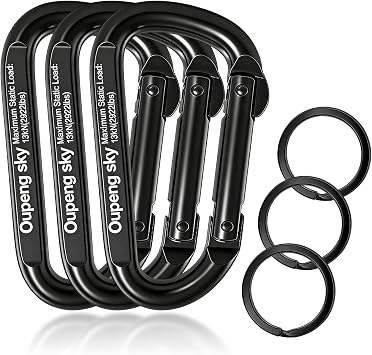 Carabiner Clip - Heavy Duty Carabiners 800lbs-13KN 2922 lbs Carabeaner D Ring Shape,Key Chain Clip Hook,Keychain Clip,Multipurpose for Camping, Hiking,Backpacking or Other Outdoor Activities.