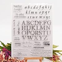 Vista 5 de Capital - 26 sellos transparentes del alfabeto, tarjetas de silicona con sentimientos, 26 letras del alfabeto, sellos transparentes para decoración