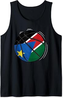Basketball Ball With The Flag Of South Sudan Tank Top