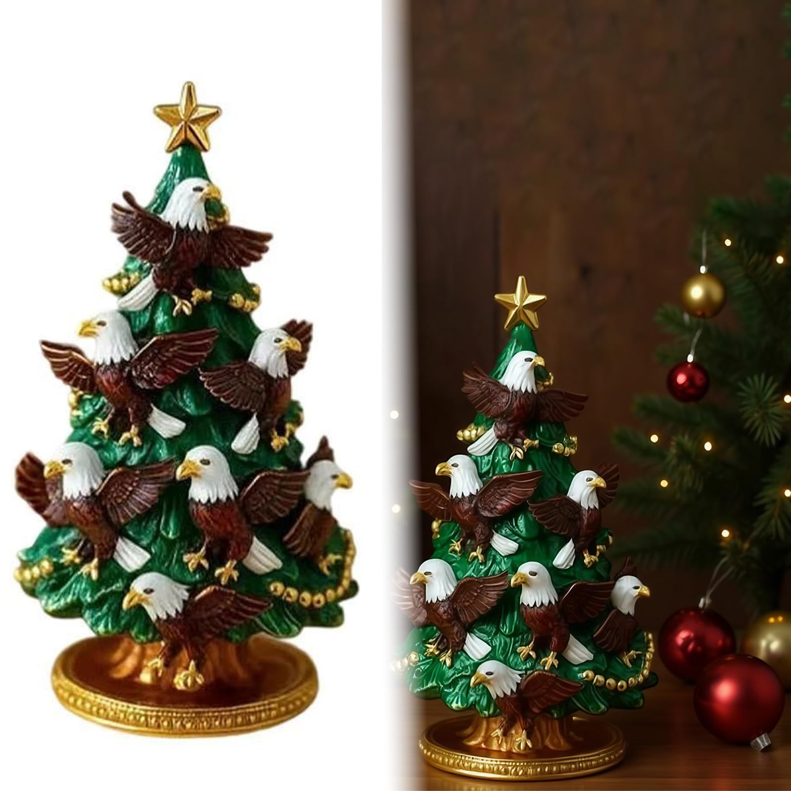 Kalttoy Vibranted Hand Paint Hummingbird Tree Top Premium Resin Craftsmanship Perfect for Seasonal Theme Parties Resin Christmas Decoration