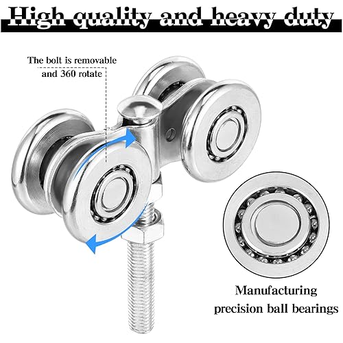 Miniatura 5 de Yexiya Rodillos de puerta de granero para carril de 1-34 pulgadas de ancho y 2-14 pulgadas o más alto, carro de viga aplicado para montar puertas