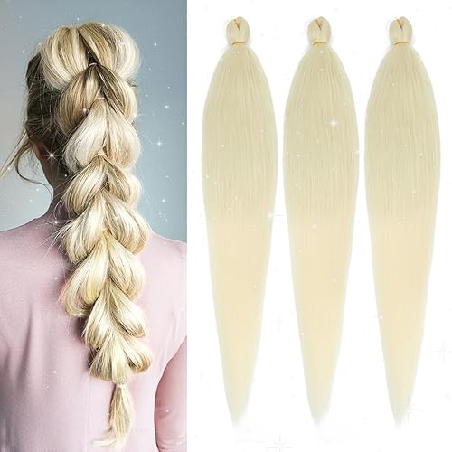 Miniatura 1 de AGO Extensiones de cabello trenzado preestirado mezcla de oropel de 28 pulgadas con purpurina ombré, trenzas de colores, extensiones de cabello