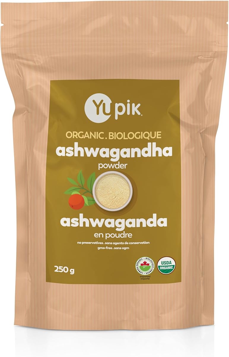 Yupik Yupik Organic Ashwagandha Powder 250g, USDA Certified, Non-GMO, Vegan, Gluten-Free, Superfood Supplement, Rich in Fiber, Fat-Free, Ideal for Calming Teas & Beverages
