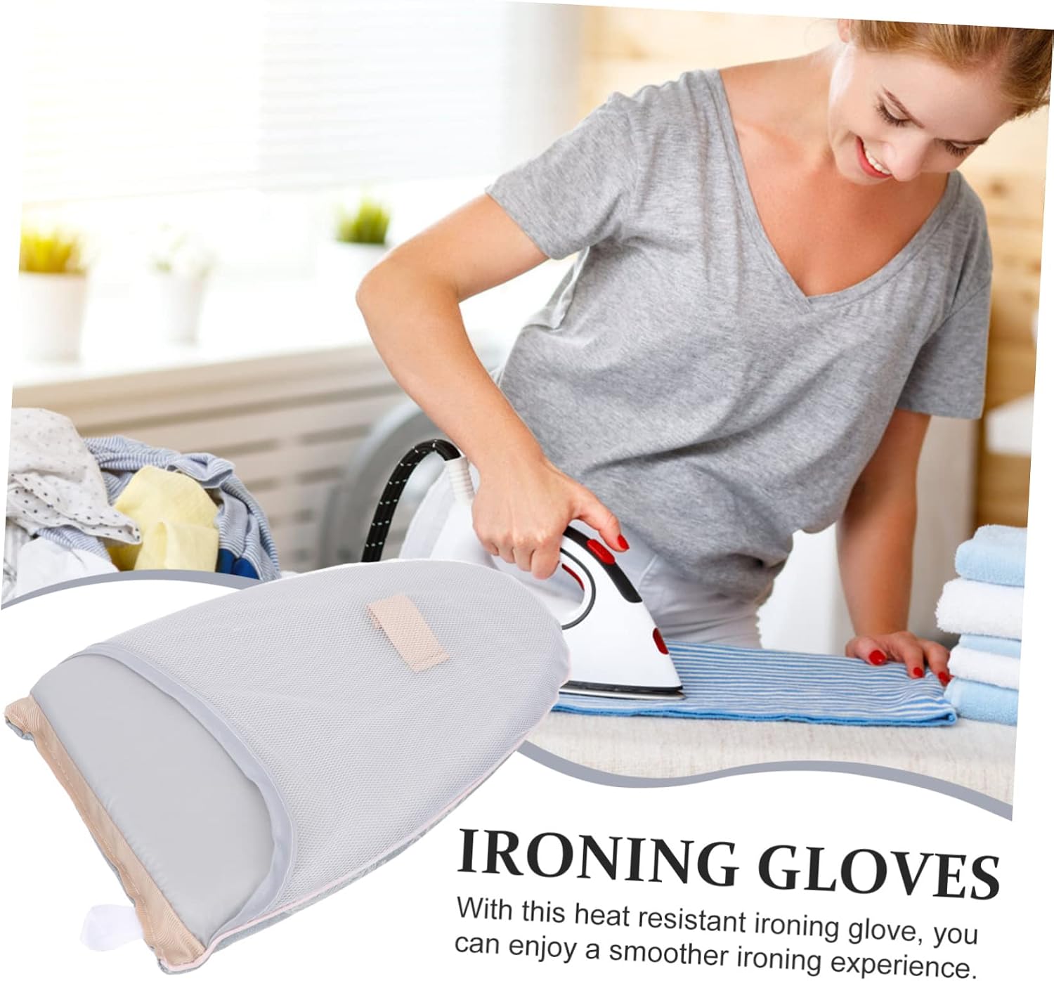 Alipis Ironing Mitt for Garment Steamer Heat Resistant Ironing Glove Portable Accessory Travel