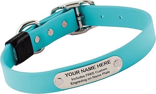 Miniatura 32 de Collar de perro personalizado, nailon ajustable, grabado de texto personalizado, varios colores (naranja cazador)