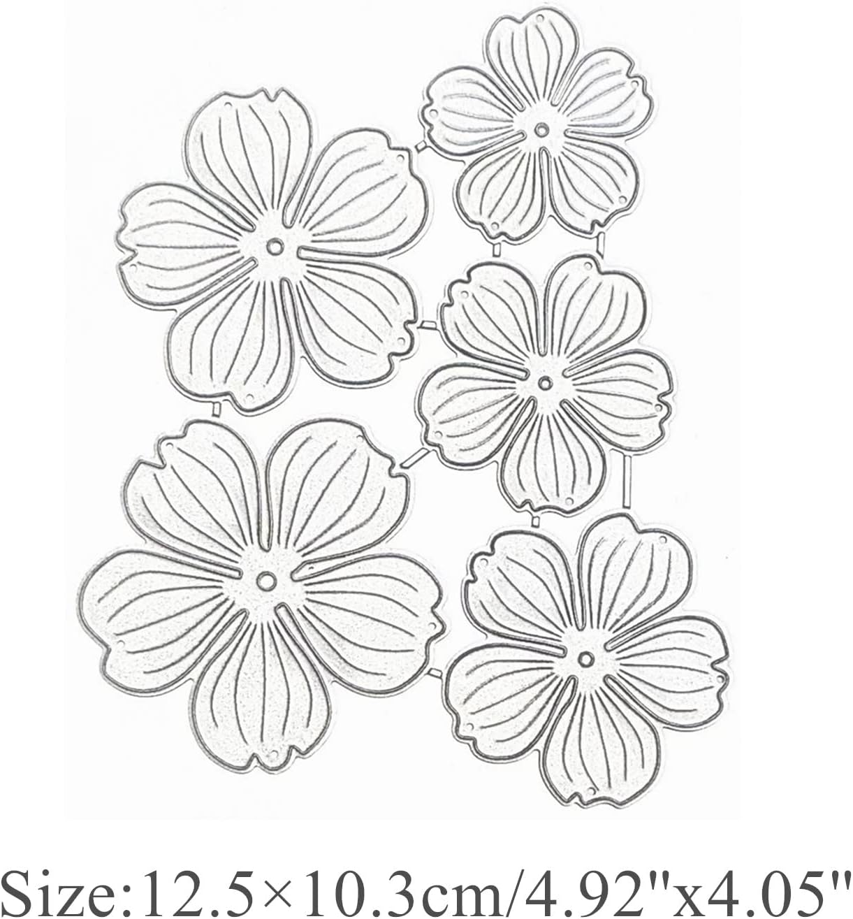 5pcs/Set 3D Flowers Frame Metal Die Cuts,Flower Leaves Wedding Cutting Dies Cut Stencils for DIY Scrapbooking Photo Decorative Embossing Paper Dies for Scrapbooking Card Making