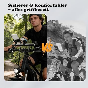 HANEVEAR Bicycle Handlebar Extension, 20 cm, Aluminium Alloy for 25-34 mm Handlebars, with Rubber Sleeves, for GPS, Camera, Torch, Phones