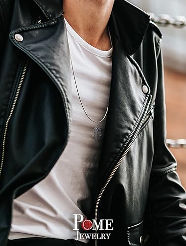 Miniatura 9 de Pome Hamsa - Collar con colgante de mano con piedra de diamante en oro macizo de 14 quilates esmalte azul fabricado en Estados Unidos