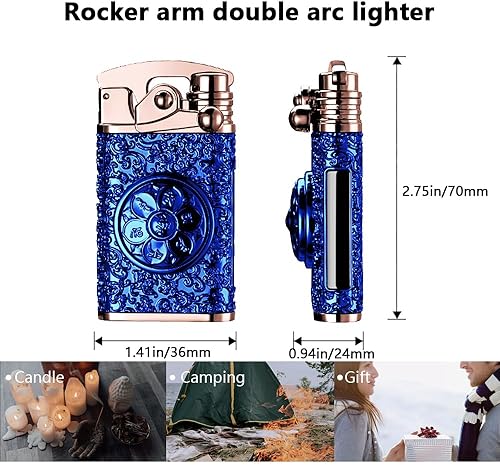 Vista 75 de GADATOP Encendedor eléctrico recargable, encendedor creativo personalizado por USB, encendedor mecedor, resistente al viento, encendedor sin llama