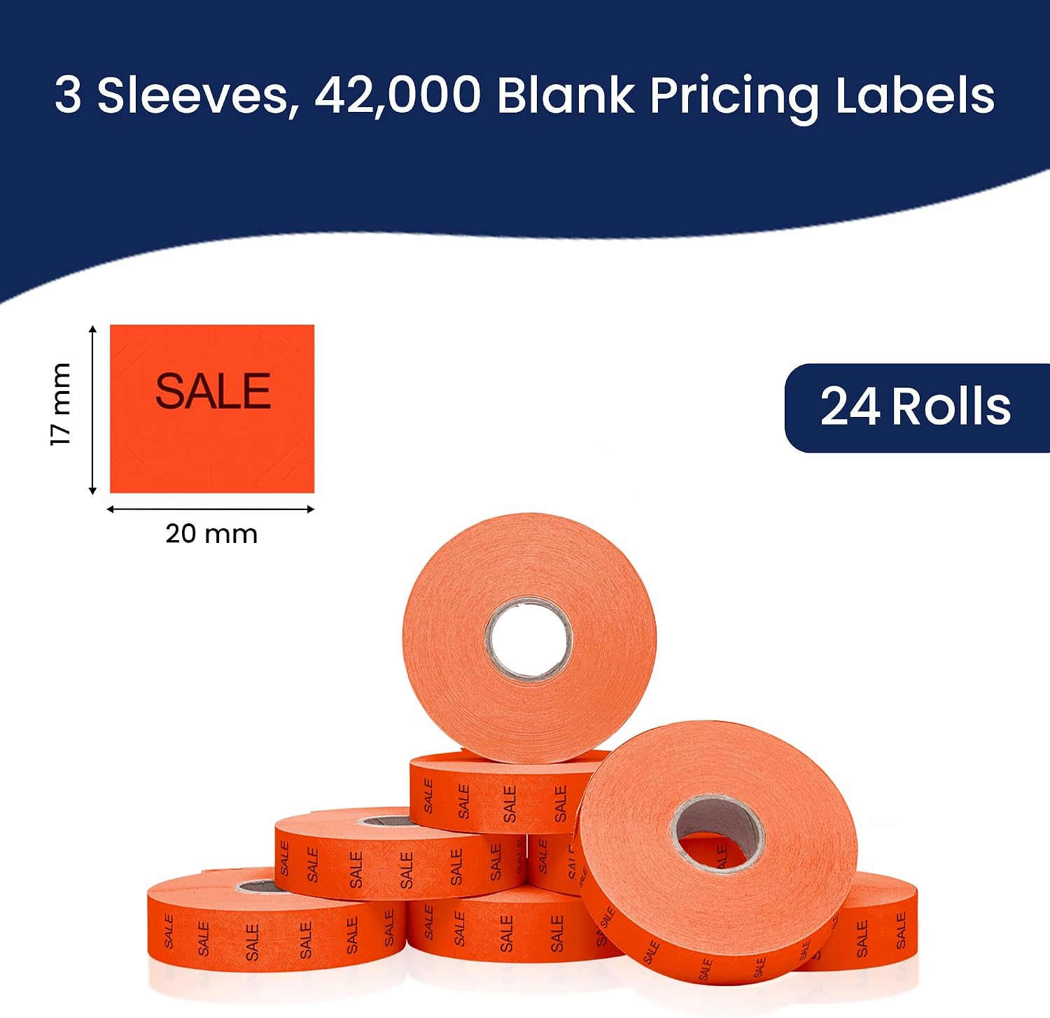 Pricing Labels for Monarch 1136 Sale - 42,000 Labels w/ 24 Rolls Value Pack, 3 Sleeves - Made in USA