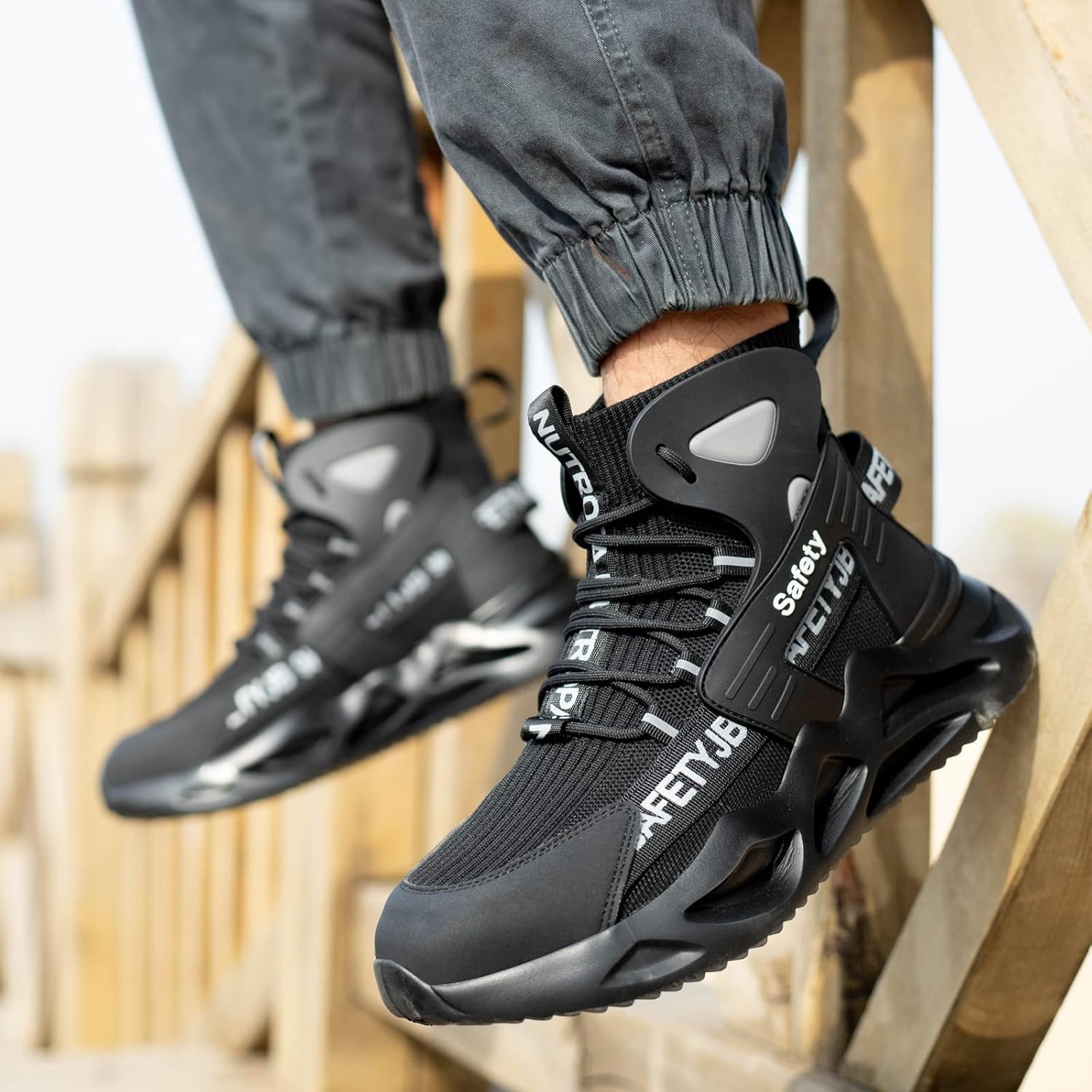 Nutropa Steel Toe Shoes for Men Women Work Safety Footwear Lightweight Breathable Comfortable Industrial Construction Sneakers - Image 5