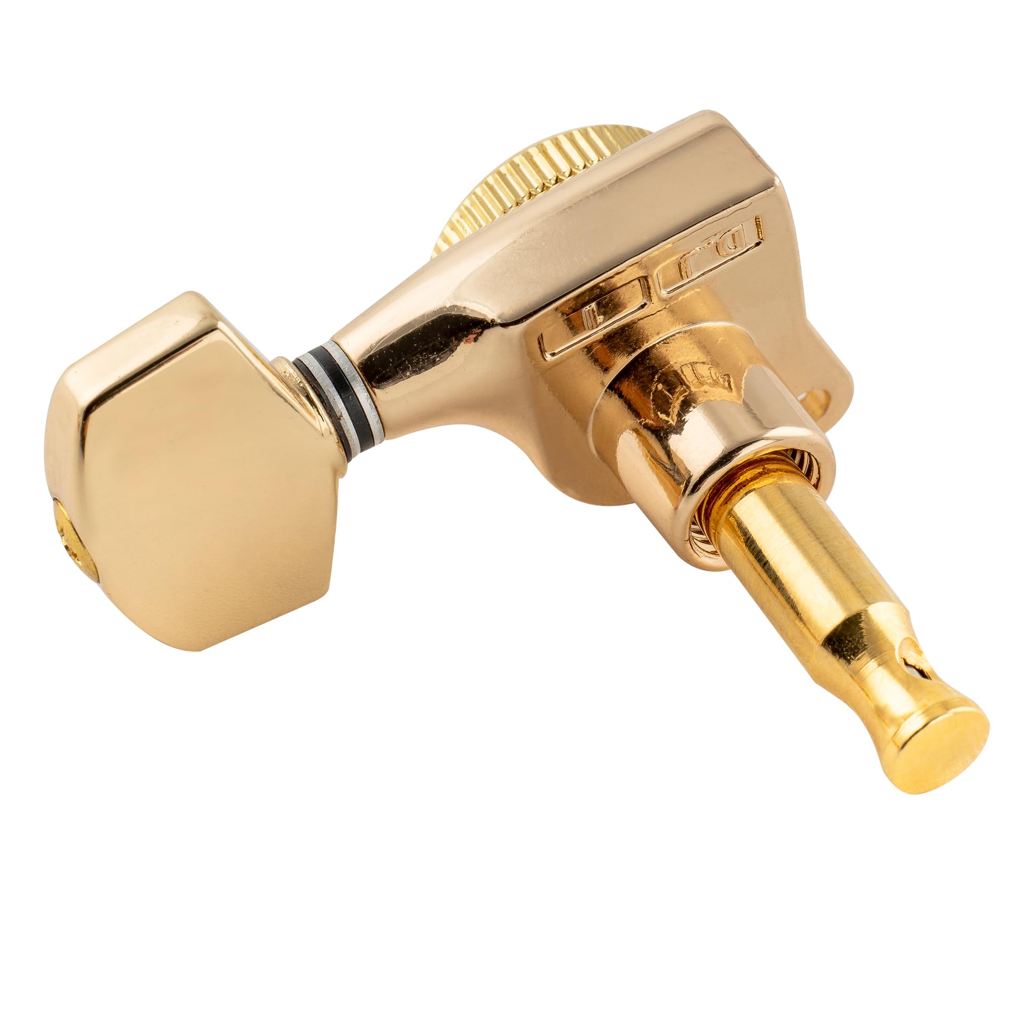 Musiclily Pro 6 w linii Tunery Blokujące Gitarowe Klucze Blokowane Locking Tuners Kołki Strojenia do Gitary Elektrycznej Strat Tele, Złoty Pokrętła Sześciokątna