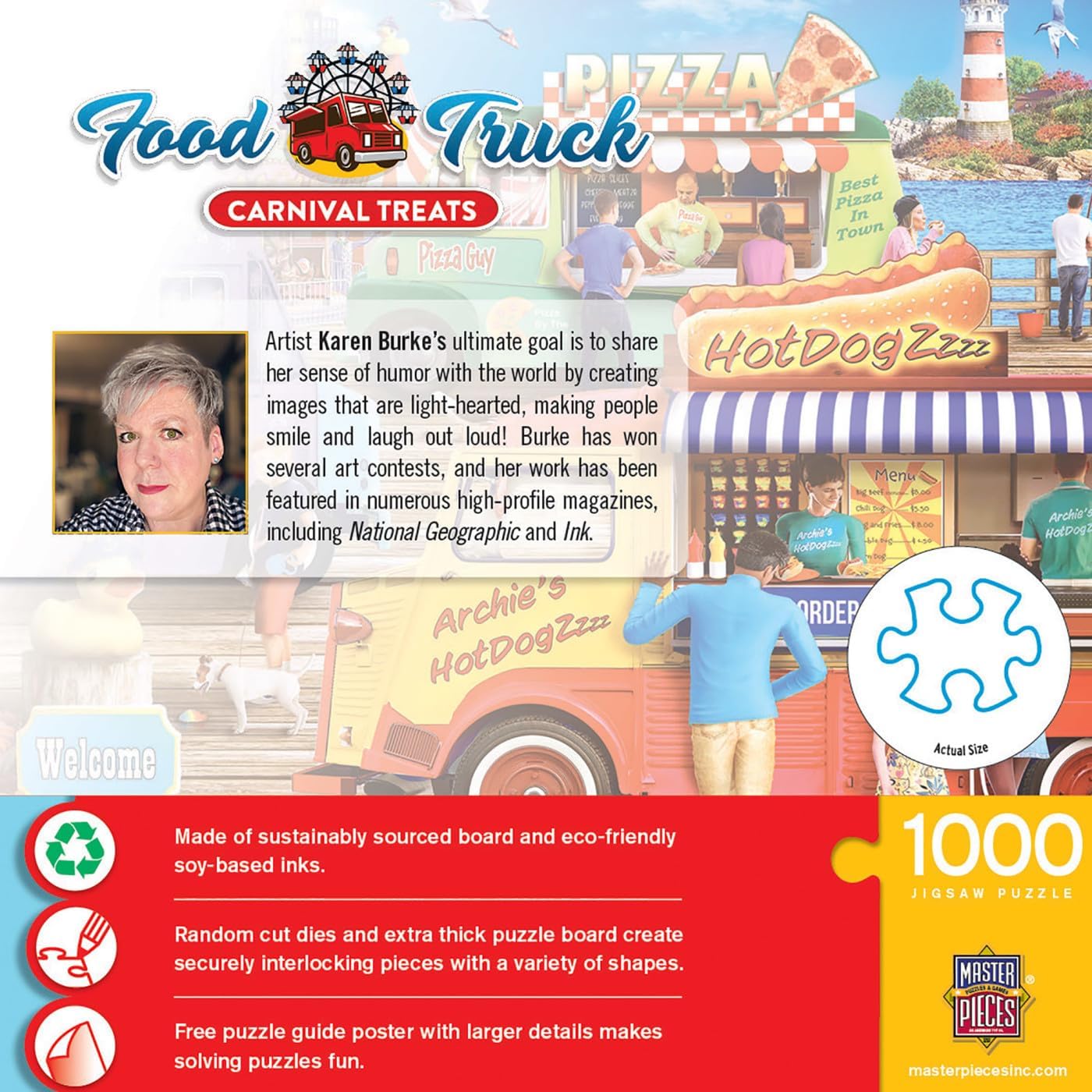 Food Truck - Carnival Treats 1000pc Puzzle - Jigsaw Puzzle with Vibrant Artwork and Durable Pieces - Fun Family Activity, Brain Challenge, and Educational Entertainment for Kids, Teens, and Adults