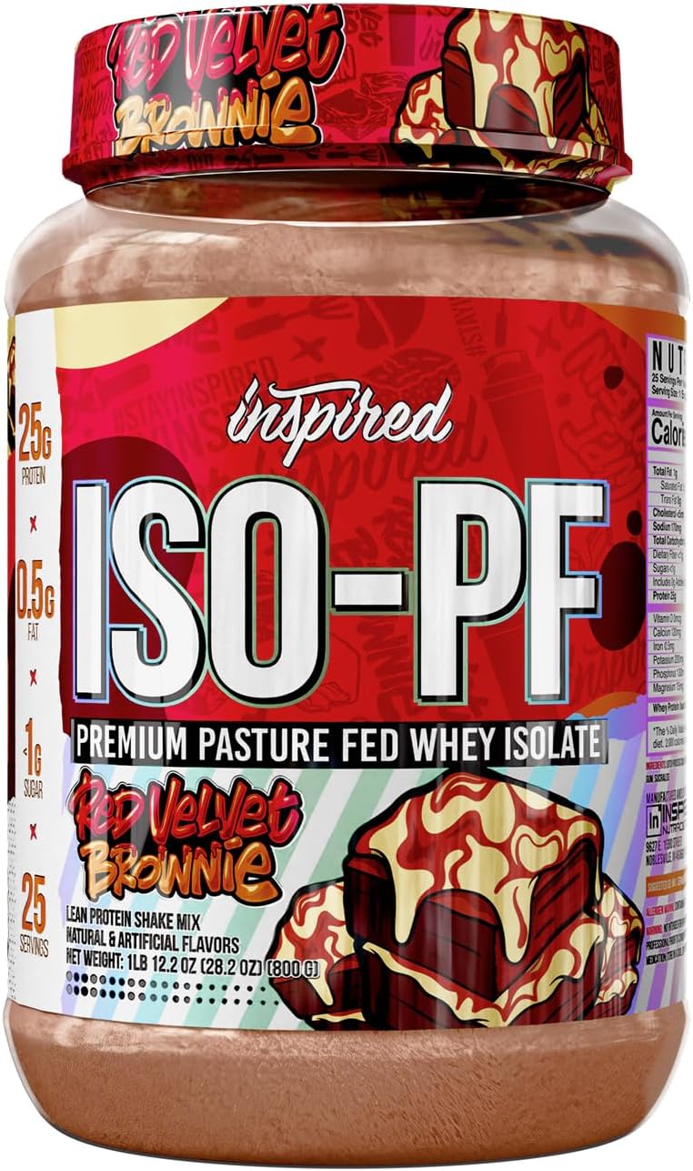 Inspired Nutraceuticals ISO-PF Grass Fed Whey Protein Isolate Free from Hormones, GMOs and Antibiotics - Fruity Cereal (27.5 Ounces)