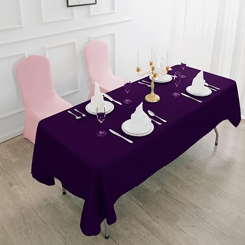 Miniatura 3 de Mantel rectangular de poliéster lavable de 60 x 120 pulgadas, resistente a las manchas y a las arrugas, mantel de tela decorativa para mesa de