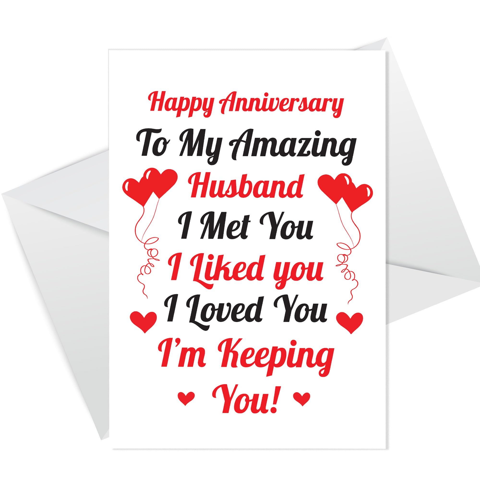 RED OCEAN Anniversary Card For Husband, Husband Anniversary Cards, Card For him, Thank You Card For Husband, Greetings Card With Envelope, Husband Cards, Cards For Him