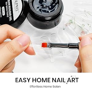 SUPWEE Semi-solid 3D Sculpting Nail Gel for Nail Art Chrome Powder No Wipe, Nail Extension Gel Sticking Rhinestones and Painting with Dual Form