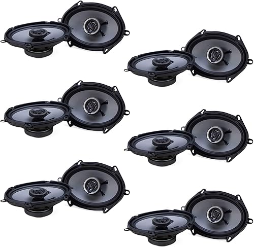 Crunch Audio coaxial para automóvil de 250 W de rango completo de 2 vías, 5 x 7 por altavoz de 6 x 8 (paquete de 12)