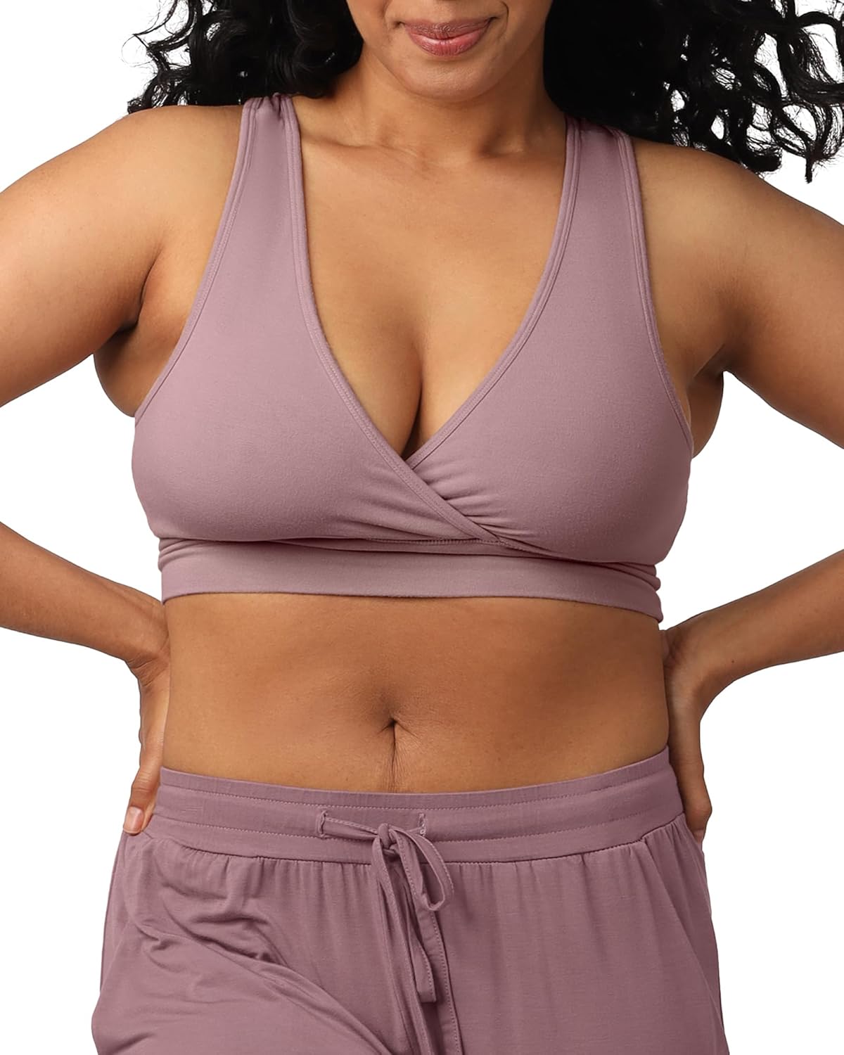 Kindred Bravely French Terry Nursing Bra for Breastfeeding and Sleep, Racerback Crossover, Soft and Stretchy Maternity Bra