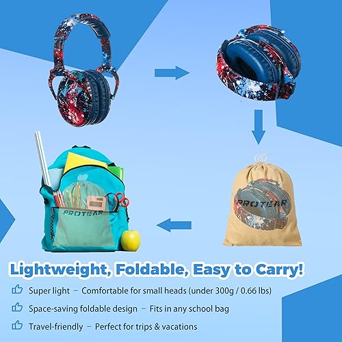 Miniatura 7 de NRR - Orejeras de seguridad para niños, con reducción de ruido de 25 dB, protectores auditivos para dormir, estudiar, avión, conciertos, fuegos