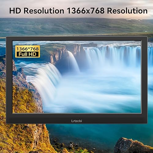 Miniatura 8 de Monitor VGA portátil de 13.3 pulgadas, HD 1366 x 768P, pantalla TFT HDMI VGA, portátil, pantalla externa para juegos con altavoces y soporte,