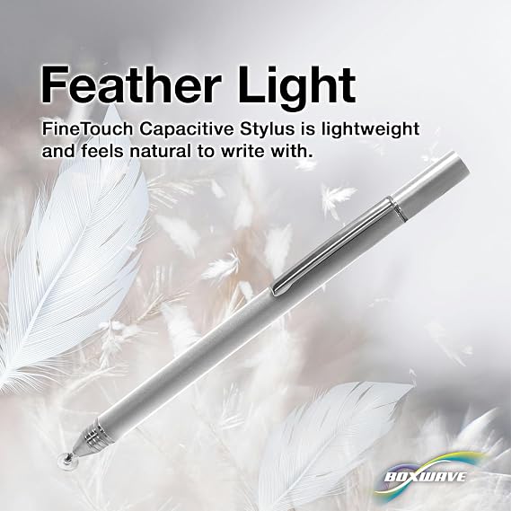BoxWave Stylus Pen Compatible with Nintendo Switch 2 - FineTouch Capacitive Stylus, Super Precise Stylus Pen - Metallic Silver