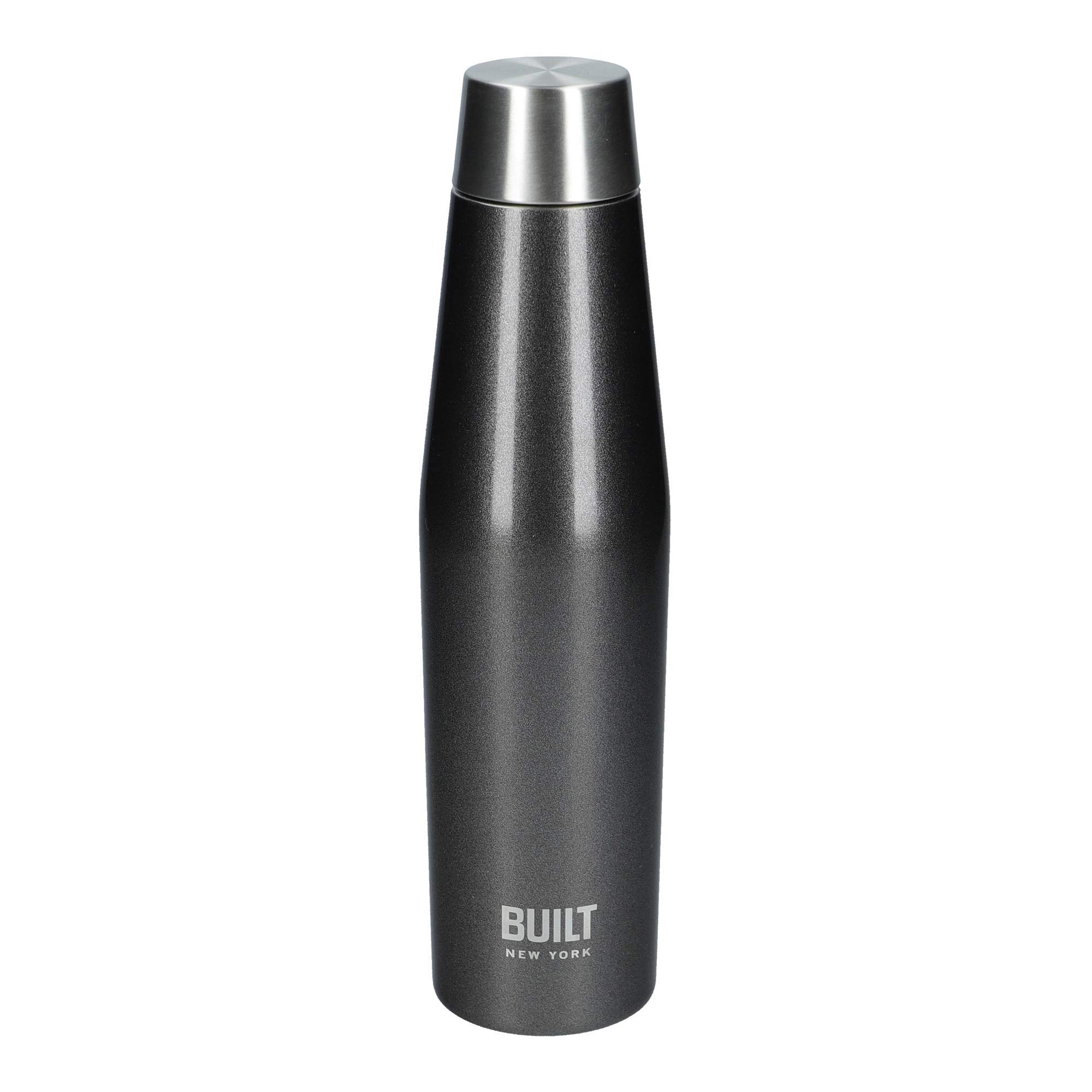 BuiltPerfect Seal Leakproof Insulated Water Bottle, Stainless Steel, 540 ml, Charcoal