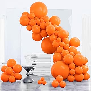 PartyWoo Orange Balloons 85pcs Matte Orange Fall Color Different Sizes