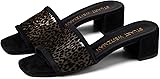 Stuart Weitzman Women's Cayman 35 Block Slide Platino 8 Black