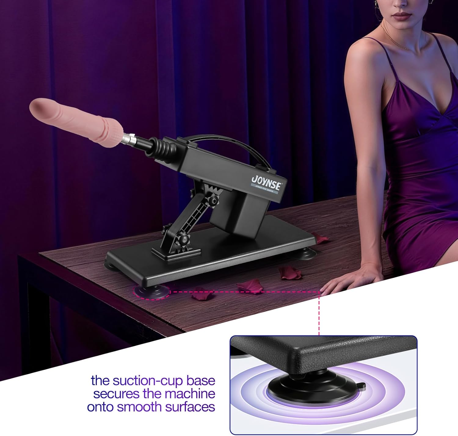 Remote Automatic Sex Machine with 3 Attachments for Men Women | Remote Control, Strong Power, Quiet, Thrusting Dildo Machine, Suction Cup Adapter, 3 Attachments, 3XLR Connector