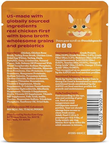 Miniatura 3 de Made by Nacho Comida húmeda para gatos, cortes en salsa, ingredientes limitados, receta de pollo sin jaula con caldo de huesos para mayor