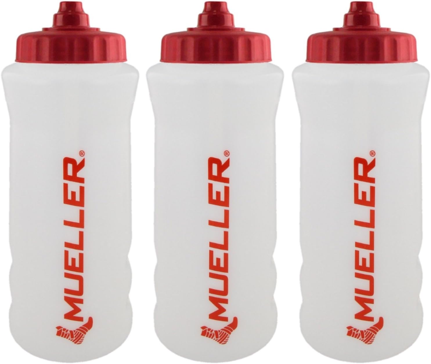 Mueller QuartボトルW / Sureshot Squeeze (新しいデザイン、ナチュラルカラーW /レッドLetter