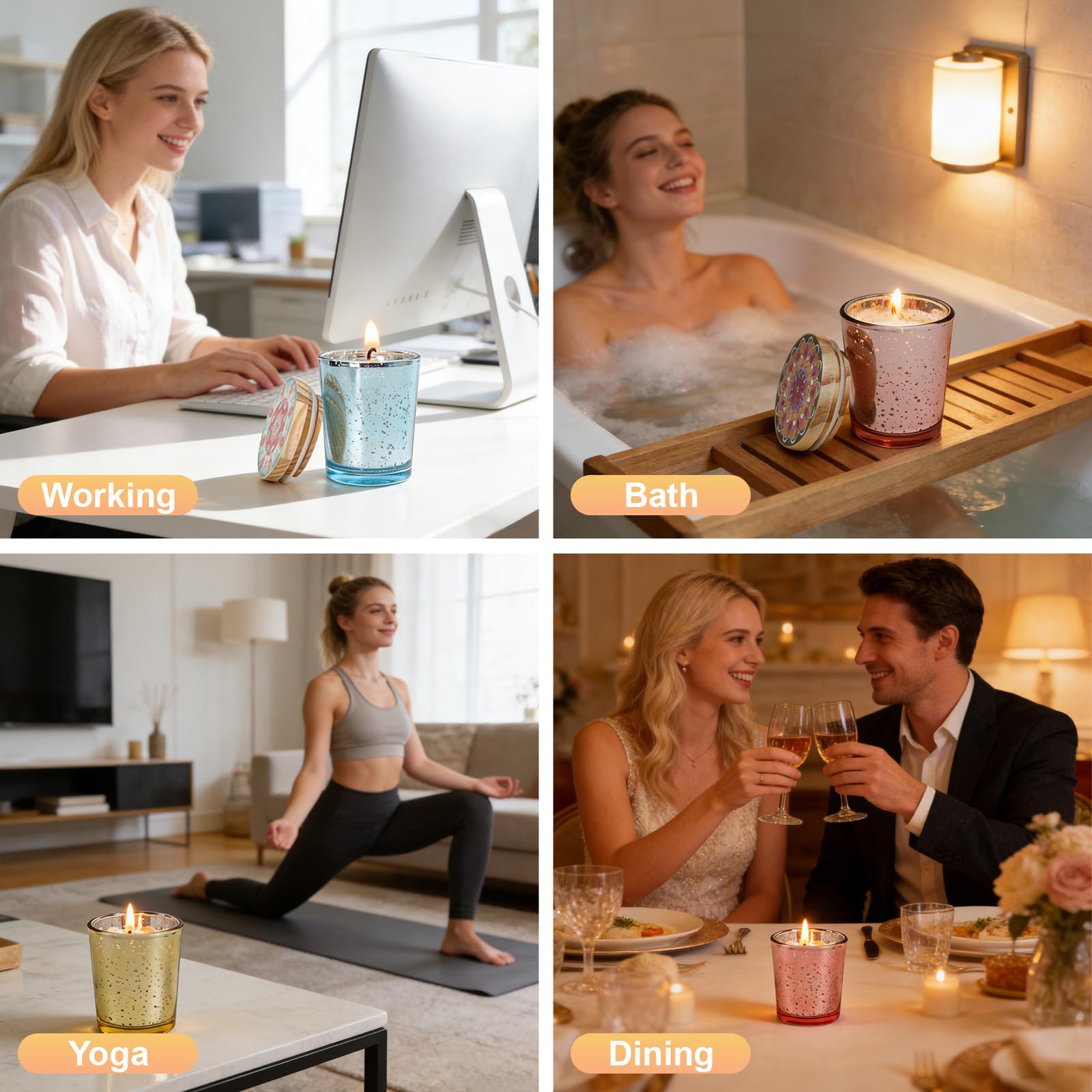 6PCS Duftkerzen im Glas,Duftkerzen Set Raum Scented Candle ausNaturlichem Sojawachs,ideal als Geschenke fur Frauen, mama, FrauValentinstag oder Muttertag duftkerzen geschenkset