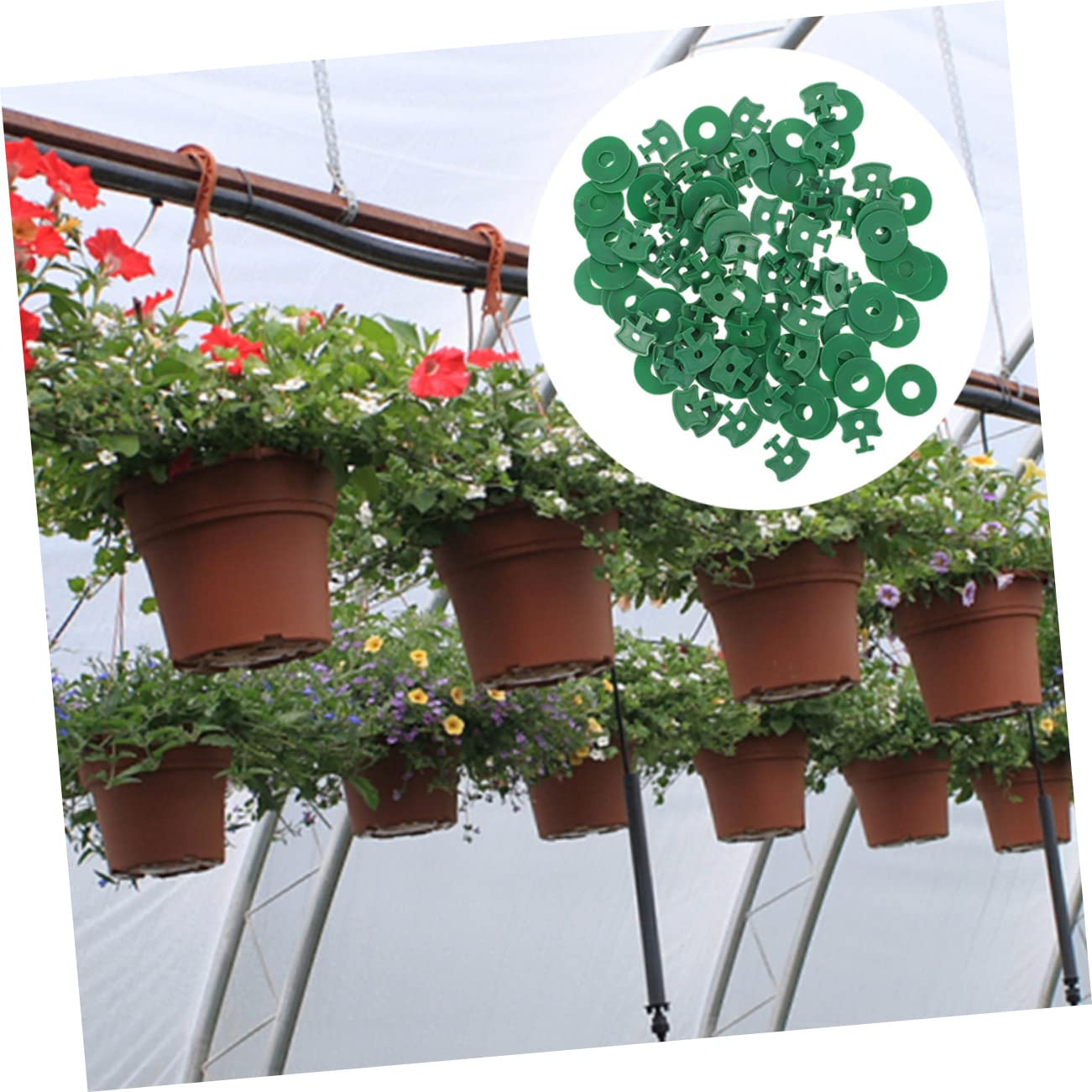 Abaodam 300 Set Clip di Fissaggio per Serra coperture Piante Riutilizzabile Clip in Serra Viti Netto pianta rampicante Clip di Giardinaggio Fermaglio per Rete da Giardino pp Verde