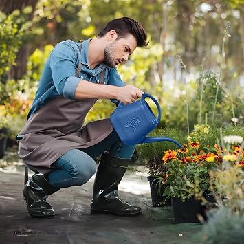 Plastic Watering Can- 1 Gallon - Blue