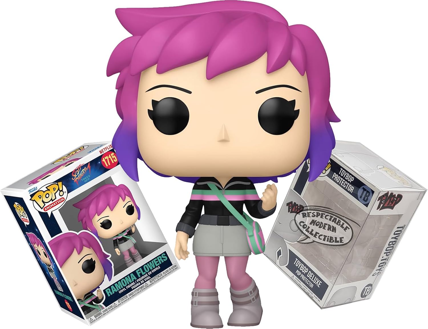 Funko Scott Pilgrim Anime - Ramona Flowers + ToyBop Protector: Movie Pop! Takes Off Animation Vinyl Figure (Bundled with Pop Protector Collector Case Box Gift Set)