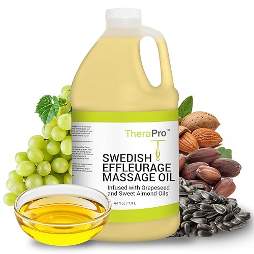 Miniatura 7 de Aceite de masaje Swedish Effleurage de TheraPro  8 onzas  Aceite de masaje natural sin perfume para terapia de masaje, aceite de semilla de uva,