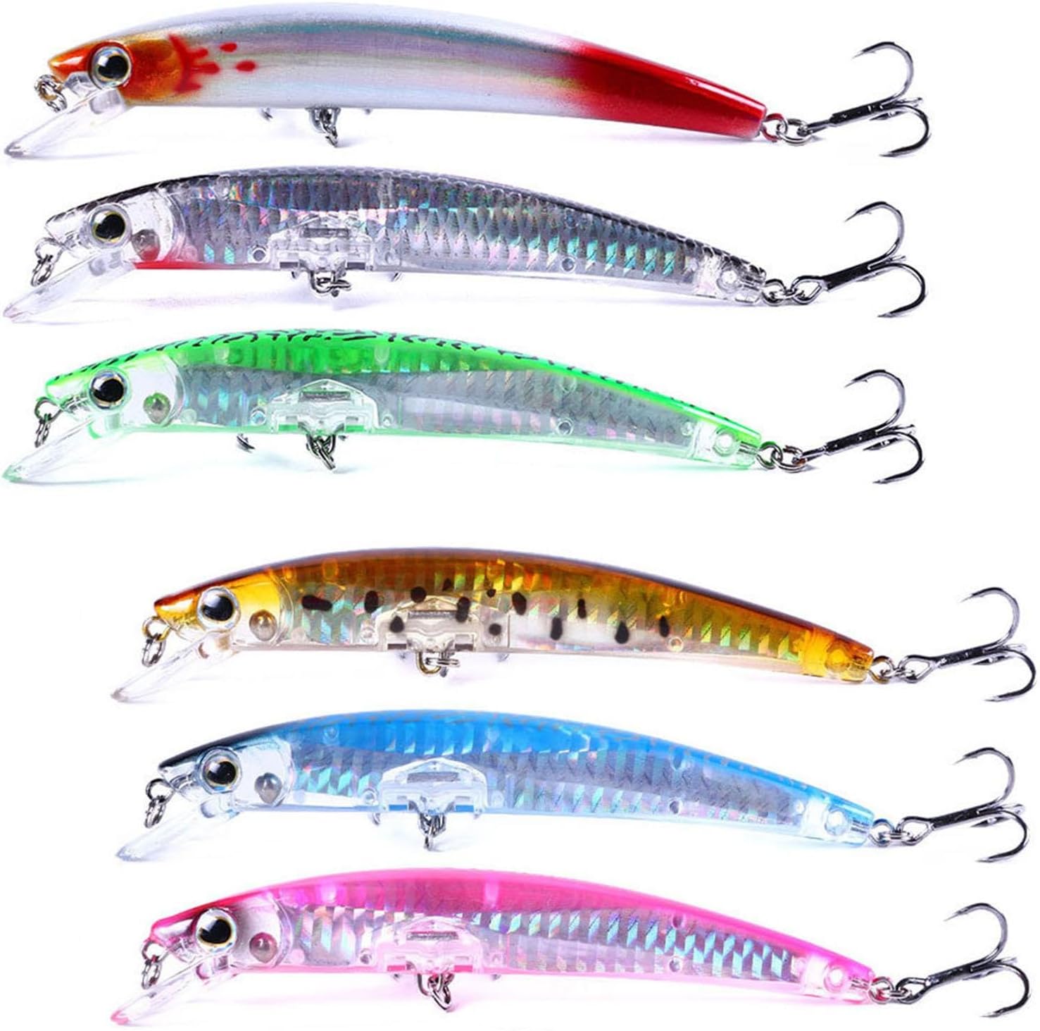 6Pcs Fishing Baits Lifelike Compact Artificial Baits for Salmon Carp Crappie|Sporting Goods|Fishing|Baits, Lures & Flies|Crankbaits